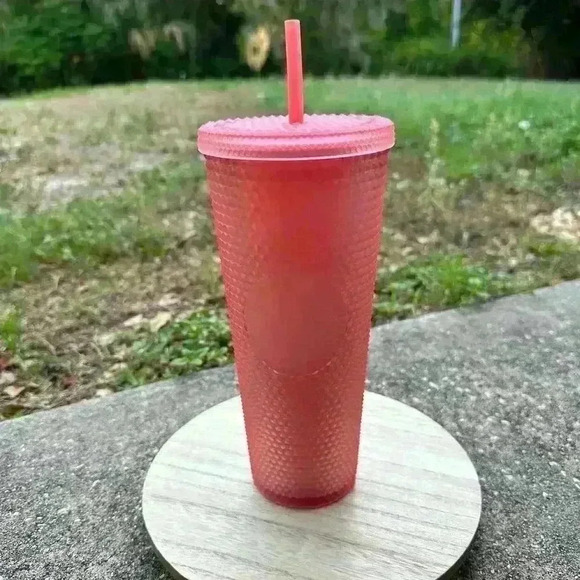 Starbucks 2022 Valentines Soft Touch Pink Lemonade Studded 24oz ColdCup Tumbler - Picture 1 of 5